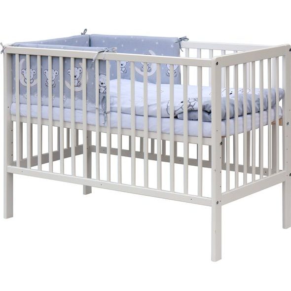 SCARLETT POSTÝLKA 120X60CM S KOMPLETNÍ VÝBAVOU TORO ŠEDÁ - DŘEVĚNÉ POSTÝLKY - SPINKÁNÍ