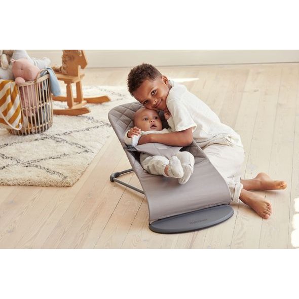 BABYBJORN LEHÁTKO BABYBJORN BOUNCER BLISS SAND GREY WOVEN TM.ŠEDÁ KONSTRUKCE - LEHÁTKA A HOUPADLA - SPINKÁNÍ