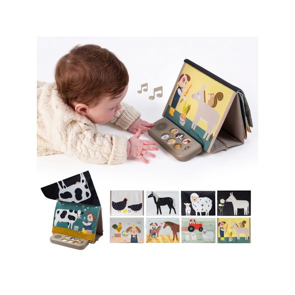 TAF TOYS HUDEBNÍ KNÍŽKA PRO HRU NA BŘÍŠKU FARMA - HRA NA BŘÍŠKU - PRO DĚTI