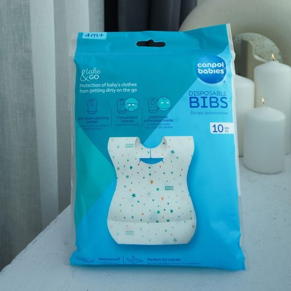 CANPOL BABIES BRYNDÁK VODĚODOLNÝ JEDNORÁZOVÝ S KAPSOU 10KS - BRYNDÁKY - KRMENÍ