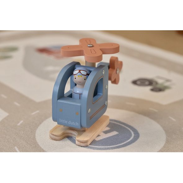 LITTLE DUTCH HELIKOPTÉRA DŘEVĚNÁ - LITTLE DUTCH - PRO DĚTI
