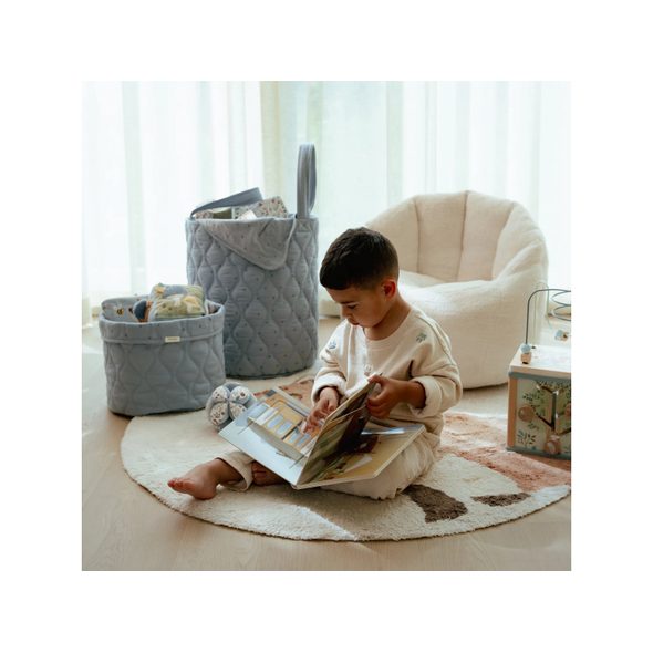 LITTLE DUTCH KOŠÍK TEXTILNÍ OBOUSTRANNÝ EXTRA VELKÝ PURE DENIM BLUE - DEKORACE A POLIČKY - SPINKÁNÍ