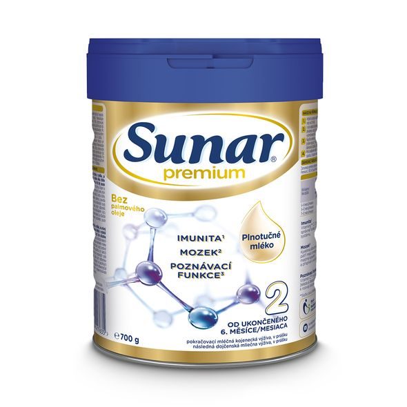 SUNAR 6X PREMIUM 2 MLÉKO POKRAČOVACÍ 700G - KOJENECKÁ MLÉKA - KRMENÍ