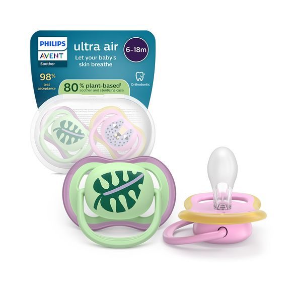 PHILIPS AVENT ŠIDÍTKO ULTRA AIR RŮŽOVÁ/ZELENÁ 6-18M OBRÁZEK DÍVKA, 2KS - ŠIDÍTKA A DOPLŇKY - KRMENÍ