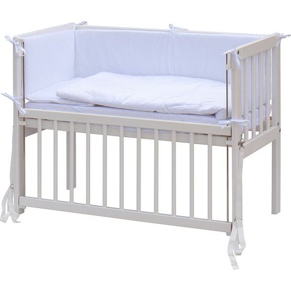 SCARLETT DĚTSKÁ POSTÝLKA BABY BÍLÁ S KOMPLETNÍ VÝBAVOU MARTIN BÍLÁ 90X41 CM - DŘEVĚNÉ POSTÝLKY - SPINKÁNÍ