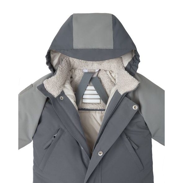 LEOKID ZIMNÍ KOMBINÉZA COLOR BLOCK FJORD GRAY VEL. 9 - 12 MĚSÍCŮ (VEL. 74) - ZIMNÍ KOMBINÉZY - PRO DĚTI