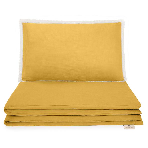 MACESHKA MUŠELÍNOVÉ POVLEČENÍ NATURE S OZDOBNÝM OKRAJEM - POVLEČENÍ DO POSTÝLKY - SPINKÁNÍ