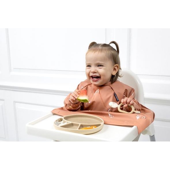 BIBADO SILIKONOVÝ DĚLENÝ TALÍŘ S PŘÍSAVKOU FAWN - MISKY, TALÍŘKY A PODLOŽKY - KRMENÍ