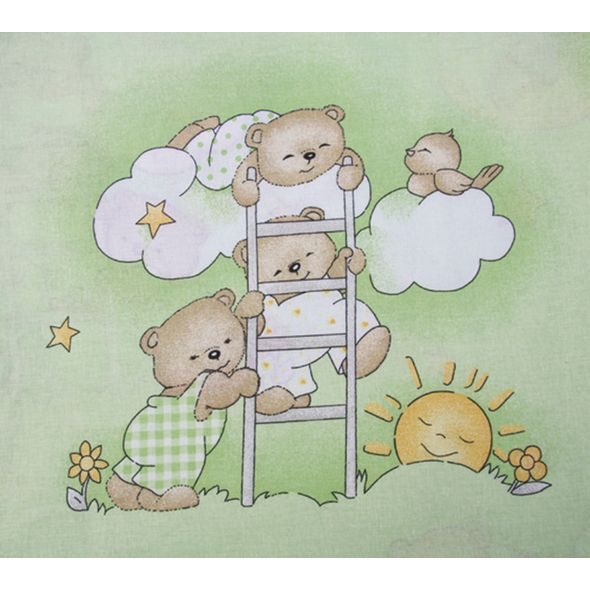 SCARLETT DĚTSKÉ POVLEČENÍ 2-DÍLNÉ MRÁČEK ZELENÉ 90X120CM - POVLEČENÍ DO POSTÝLKY - SPINKÁNÍ