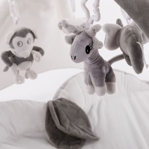 BO JUNGLE HRACÍ DEKA S HRAZDIČKOU B-PLAY GYM APPLE GREY - HRACÍ DEKY - PRO DĚTI