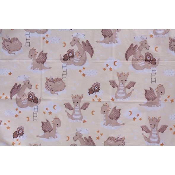 SCARLETT DĚTSKÉ POVLEČENÍ 2-DÍLNÉ DINO 135X100CM BÉŽOVÉ - POVLEČENÍ DO POSTÝLKY - SPINKÁNÍ