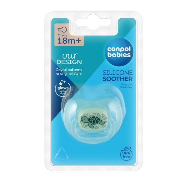 CANPOL BABIES DUDLÍK SVÍTÍCÍ SILIKONOVÝ TŘEŠINKA 18M+ LOVE&SEA - ŠIDÍTKA A DOPLŇKY - KRMENÍ