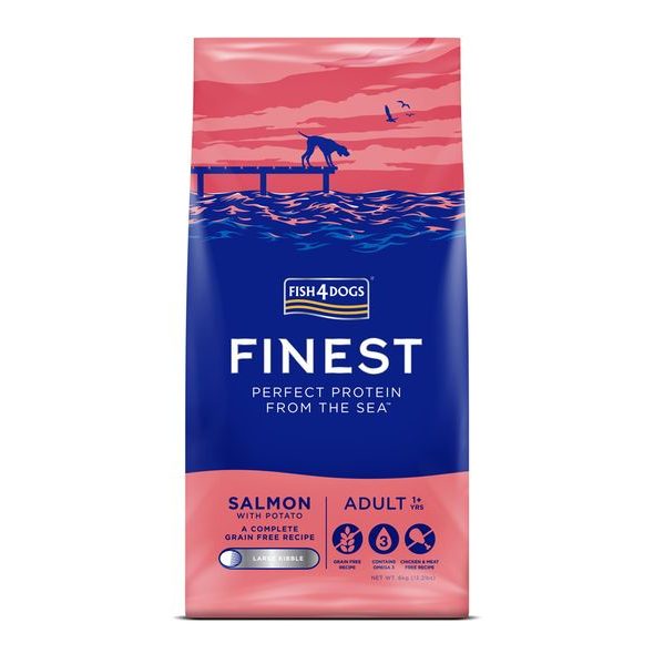 FISH4DOGS GRANULE VELKÉ PRO DOSPĚLÉ PSY FINEST LOSOS S BRAMBORAMI 1,5 KG, 1+ - GRANULE PRO PSY - CHOVATELSKÉ POTŘEBY MALVÍKZOO