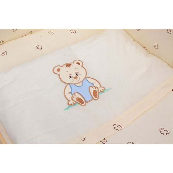 SCARLETT DĚTSKÁ POSTÝLKA BABY PŘÍRODNÍ S KOMPLETNÍ VÝBAVOU MÉĎA BÉŽOVÁ 90X41 CM - DŘEVĚNÉ POSTÝLKY - SPINKÁNÍ