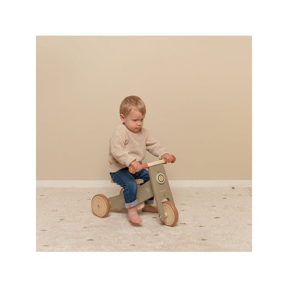 LITTLE DUTCH ODRÁŽEDLO TŘÍKOLKA DŘEVĚNÁ OLIVE - DĚTSKÁ ODRÁŽEDLA - PRO DĚTI