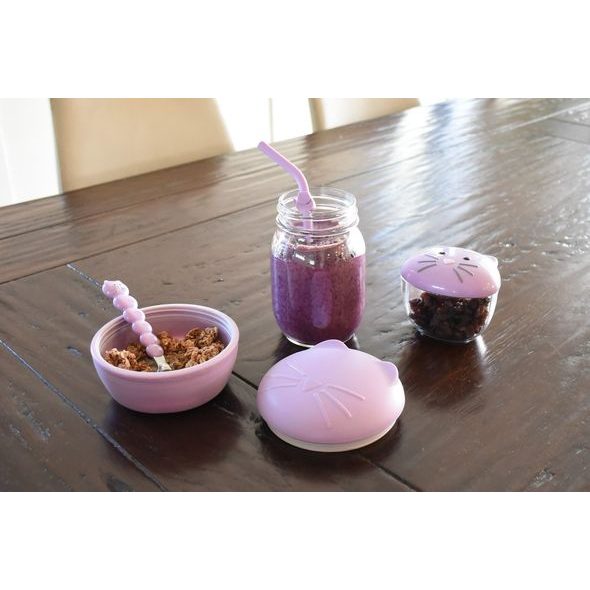 MELII SILIKONOVÁ KRABIČKA NA SVAČINU S VÍČKEM KOČKA - 350 ML - KRABIČKY NA SVAČINU - KRMENÍ