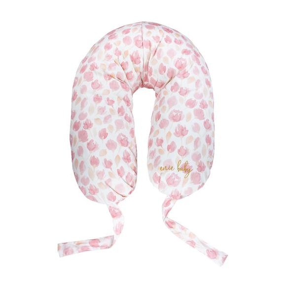 ENIE BABY KOJÍCÍ POLŠTÁŘ SATINE PINK LEAVES Z PAMĚŤOVÉ PĚNY - KOJÍCÍ POLŠTÁŘE - KRMENÍ