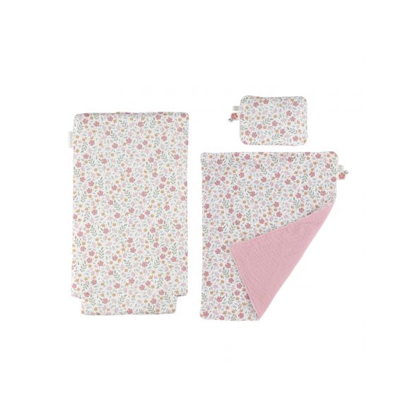 LITTLE DUTCH KOČÁREK PRO PANENKY DŘEVĚNÝ S PEŘINKOU PINK - LITTLE DUTCH - PRO DĚTI