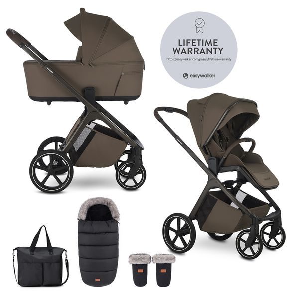EASYWALKER SET KOČÁREK 2V1 ZOEY GO CHESTNUT BROWN XXL LIMITED S PŘÍSLUŠENSTVÍM - KOMBINACE S PŘÍSLUŠENSTVÍM - KOČÁRKY A PŘÍSLUŠENSTVÍ