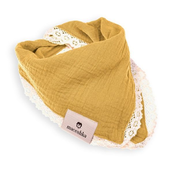 MACESHKA SLINTÁČEK NATURE DVOJITÝ S OZDOBNÝM OKRAJEM - BRYNDÁKY - KRMENÍ