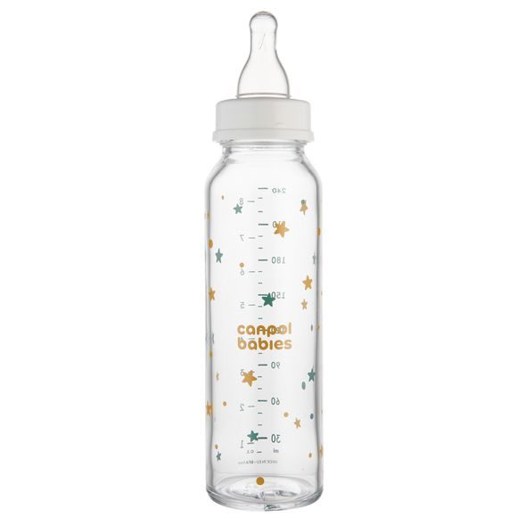 CANPOL BABIES LÁHEV SKLENĚNÁ S ÚZKÝM HRDLEM TOYS 240ML - KOJENECKÉ LAHVE - KRMENÍ