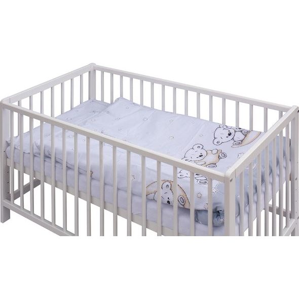 SCARLETT DĚTSKÁ POSTÝLKA S KOMPLETNÍ VÝBAVOU SCARLETT TORO 120 X 60 CM - ŠEDÁ - DŘEVĚNÉ POSTÝLKY - SPINKÁNÍ