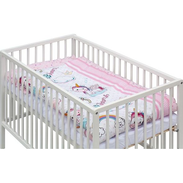 SCARLETT DĚTSKÁ POSTÝLKA S KOMPLETNÍ VÝBAVOU ONIKO 120 X 60 CM - DŘEVĚNÉ POSTÝLKY - SPINKÁNÍ