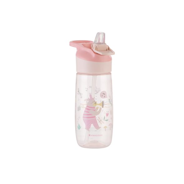 KIKKABOO HRNEK SE SILIKONOVÝM PÍTKEM 450ML 12M+ MUSIC FEST PINK - DĚTSKÉ HRNEČKY - KRMENÍ