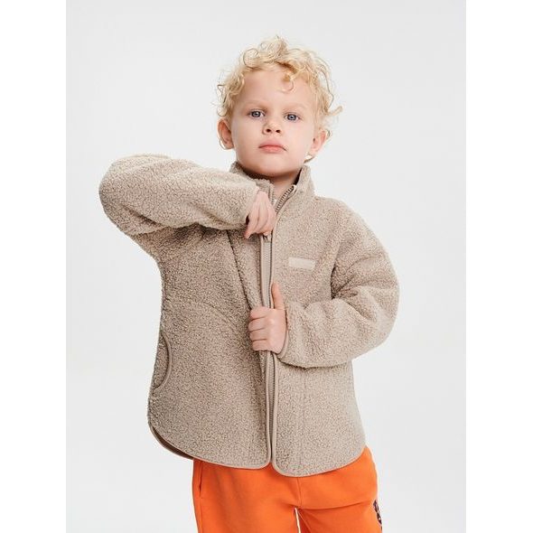 LEOKID FLEECOVÁ BUNDA THEO ALMOND MILK VEL. 128 - BUNDY - PRO DĚTI