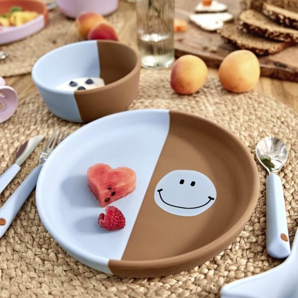 LÄSSIG PLATE SILICONE HAPPY RASCALS HEART LAVENDER - MISKY, TALÍŘKY A PODLOŽKY - KRMENÍ