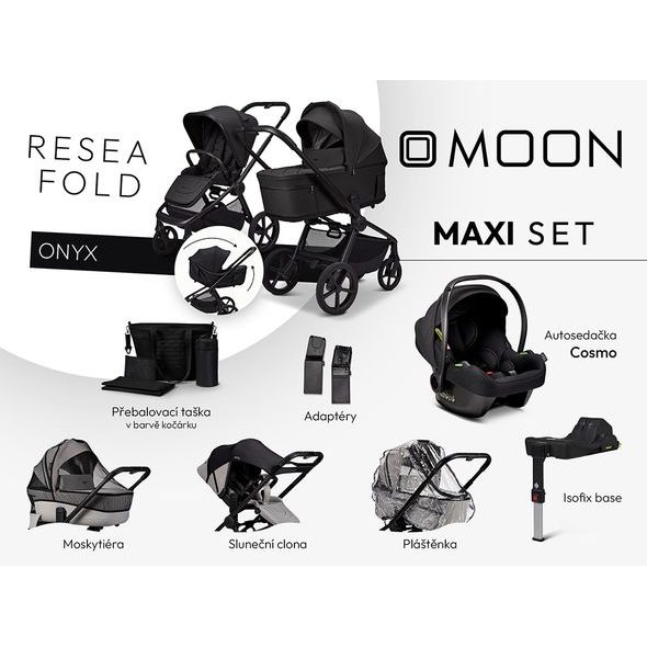 MOON RESEA FOLD MAXI SET - ONYX - KOMBINACE S PŘÍSLUŠENSTVÍM - KOČÁRKY A PŘÍSLUŠENSTVÍ
