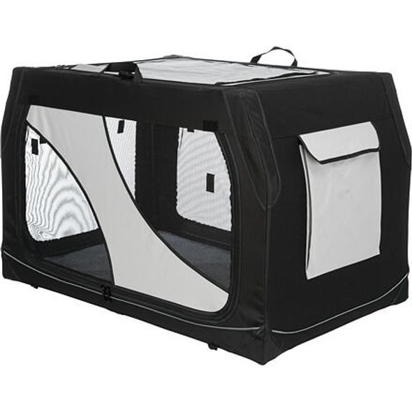 TRIXIE TRANSPORTNÍ NYLONOVÝ BOX VARIO M-L 91X58X61 CM ČERNO-ŠEDÝ - PŘEPRAVKY PRO PSY - CHOVATELSKÉ POTŘEBY MALVÍKZOO