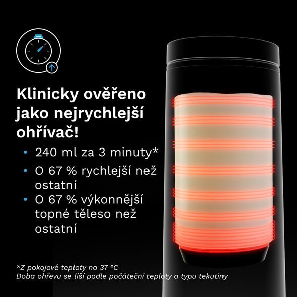 BABY BREZZA SUPERFAST PORTABLE WARMER - PŘENOSNÝ OHŘÍVAČ NA MLÉKO BLACK - KUCHYŇSKÉ PŘÍSTROJE - KRMENÍ