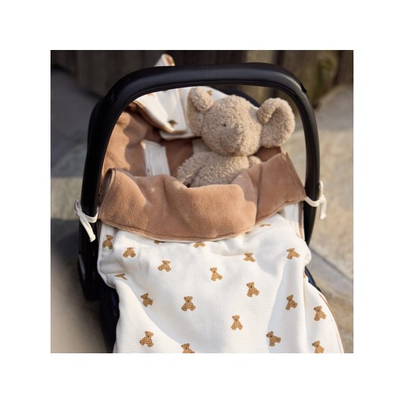 JOLLEIN FUSAK DO AUTOSEDAČKY MINI TEDDY BEAR WAFFLE - FUSAKY DO AUTOSEDAČKY - AUTOSEDAČKY A PŘÍSLUŠENSTVÍ