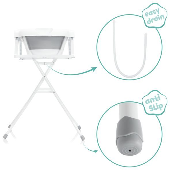 FILLIKID SKLÁDACÍ DĚTSKÁ VANIČKA GREY-WHITE + STOJAN NA VANIČKU - VANIČKY PLASTOVÉ - KOUPÁNÍ A ZDRAVÍ