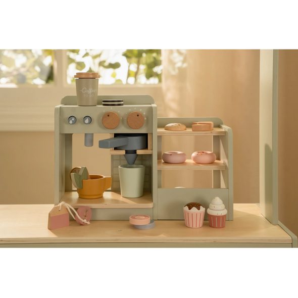 LITTLE DUTCH KÁVOVAR DŘEVĚNÝ VELKÝ S PŘÍSLUŠENSTVÍM COFFEE HOUSE - LITTLE DUTCH - PRO DĚTI