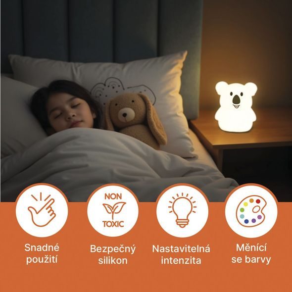 ZOPA SILIKONOVÁ LED NOČNÍ LAMPIČKA VEL. M - NOČNÍ SVĚTLA - SPINKÁNÍ
