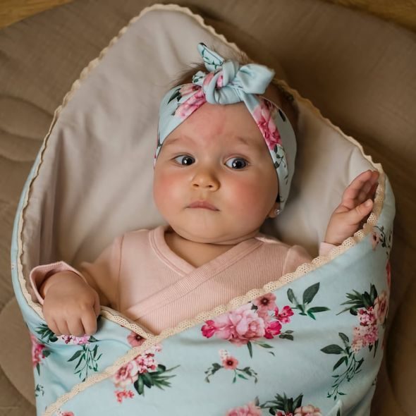 PINKIE ZAVINOVAČKA BELLOU TURQUOISE FLOWERS BIO - ZAVINOVAČKY - SPINKÁNÍ