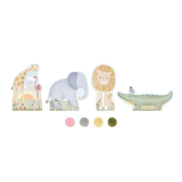 LITTLE DUTCH KREATIVNÍ SADA S BAMBULKAMI SAFARI FRIENDS - SAFARI FRIENDS - PRO DĚTI