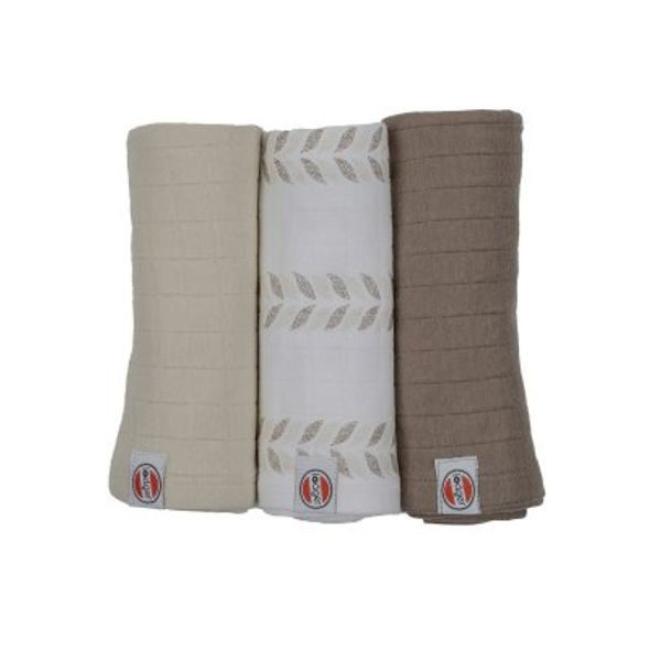 LODGER SWADDLER SOLID MATCHA 3BALENÍ 70 X 70 CM BIRCH - ZAVINOVACÍ PLENY / OSUŠKY VELKÉ - PŘEBALOVÁNÍ