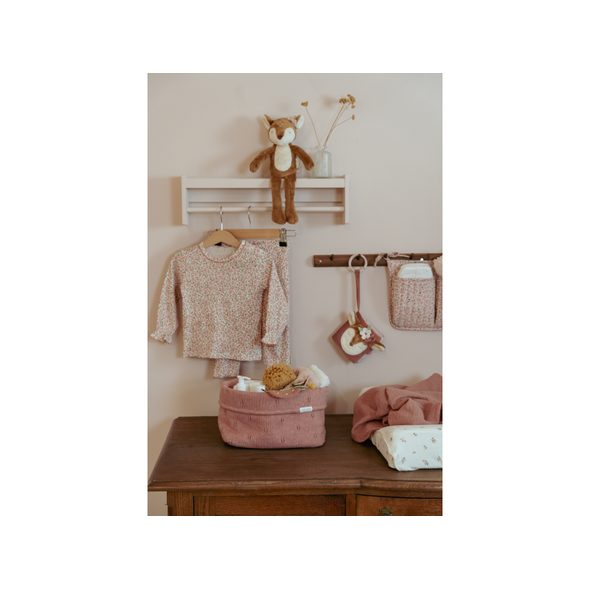 LITTLE DUTCH KOŠÍK PLETENÝ VELKÝ PURE PINK BLUSH - ORGANIZÉRY NA PŘEBALOVACÍ PULT - PŘEBALOVÁNÍ