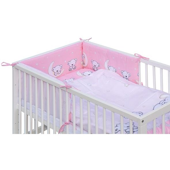 SCARLETT POSTÝLKA 120X60CM S KOMPLETNÍ VÝBAVOU TORO RŮŽOVÁ - DŘEVĚNÉ POSTÝLKY - SPINKÁNÍ