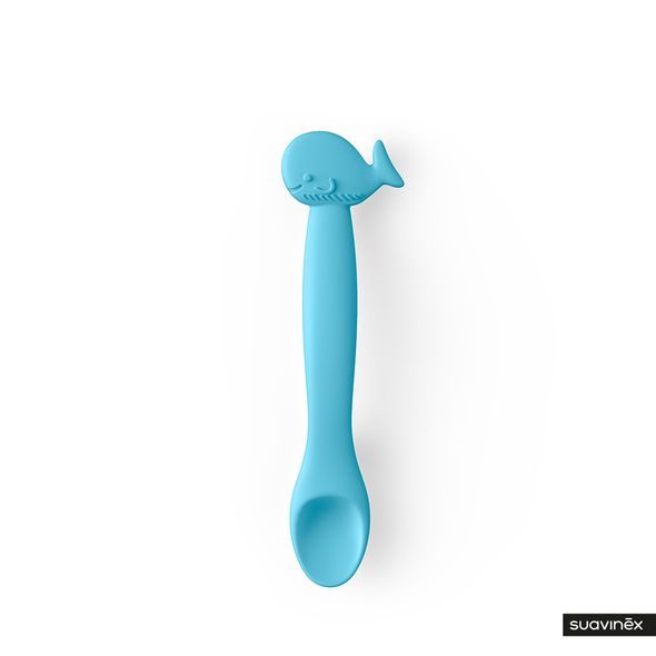SUAVINÉX SILIKONOVÁ LŽIČKA RYBIČKA - MODRÁ - LŽIČKY A PŘÍBORY - KRMENÍ