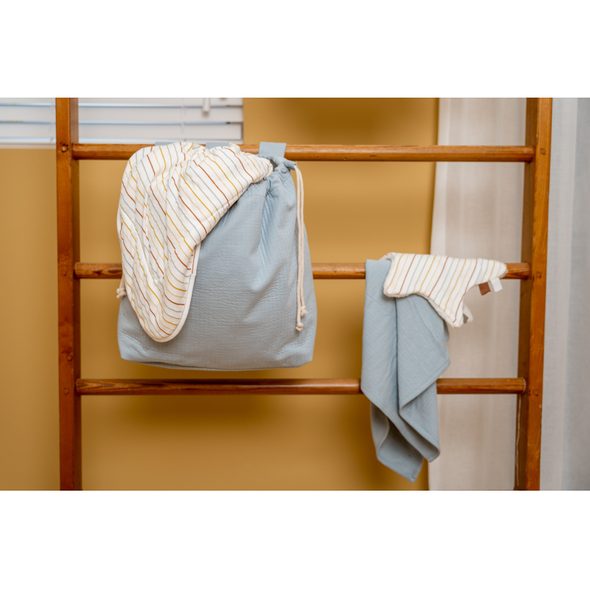 LITTLE DUTCH ZÁVĚSNÁ TAŠKA NA HRAČKY PURE SOFT BLUE - BOXY NA HRAČKY - SPINKÁNÍ