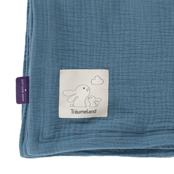 TRÄUMELAND MUŠELÍNOVÁ DEKA 100 X 75 CM JEANSBLAU - DĚTSKÉ DEKY PRO MIMINKA - SPINKÁNÍ