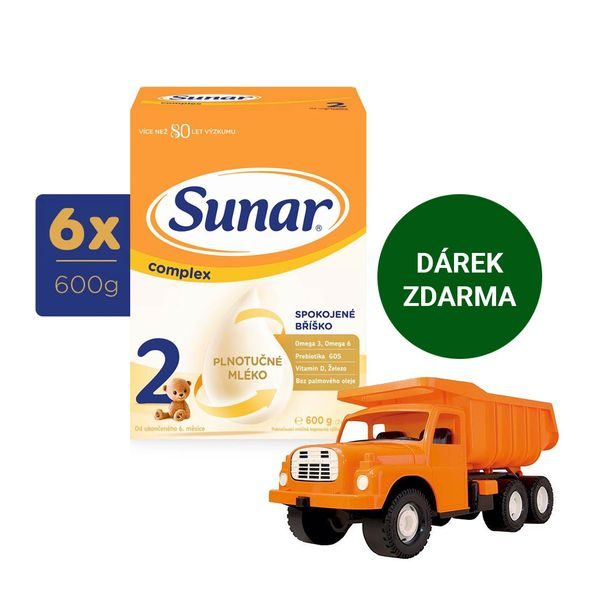 SUNAR 6X COMPLEX 2 MLÉKO POKRAČOVACÍ 600G + TATRA DÁREK ZDARMA - KOJENECKÁ MLÉKA - KRMENÍ