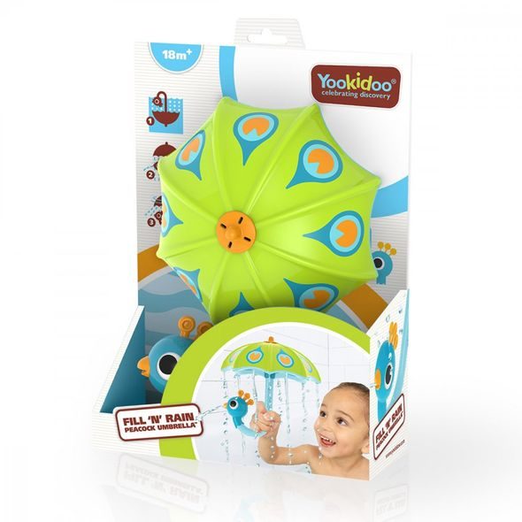 YOOKIDOO PAVÍ DEŠTNÍK ZELENÝ - HRAČKY DO VANY - PRO DĚTI