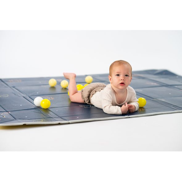 TAF TOYS HRACÍ PODLOŽKA PĚNOVÁ S MÍČKY BLUE YELLOW - HRACÍ PODLOŽKY NA ZEM - SPINKÁNÍ