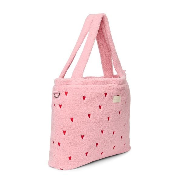 STUDIO NOOS TEDDY DIAPER BAG - PŘEBALOVACÍ TAŠKA | LIGHT PINK HEARTS - PŘEBALOVACÍ TAŠKY - KOČÁRKY A PŘÍSLUŠENSTVÍ