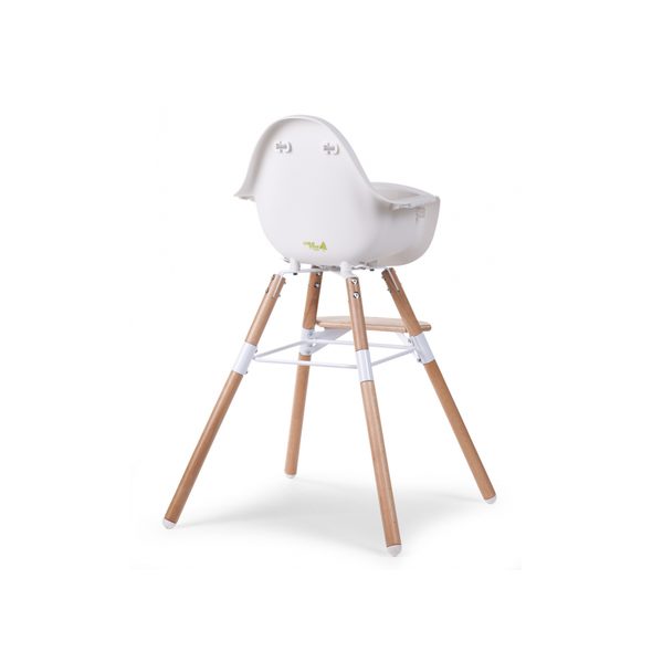 CHILDHOME ŽIDLIČKA 2V1 EVOLU 2 NATURAL / WHITE - JÍDELNÍ ŽIDLIČKY DŘEVĚNÉ - KRMENÍ